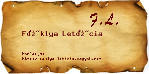 Fáklya Letícia névjegykártya